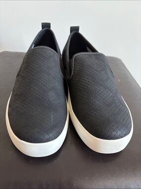 Call It Spring Black Slip-On Sneakers with White Sole